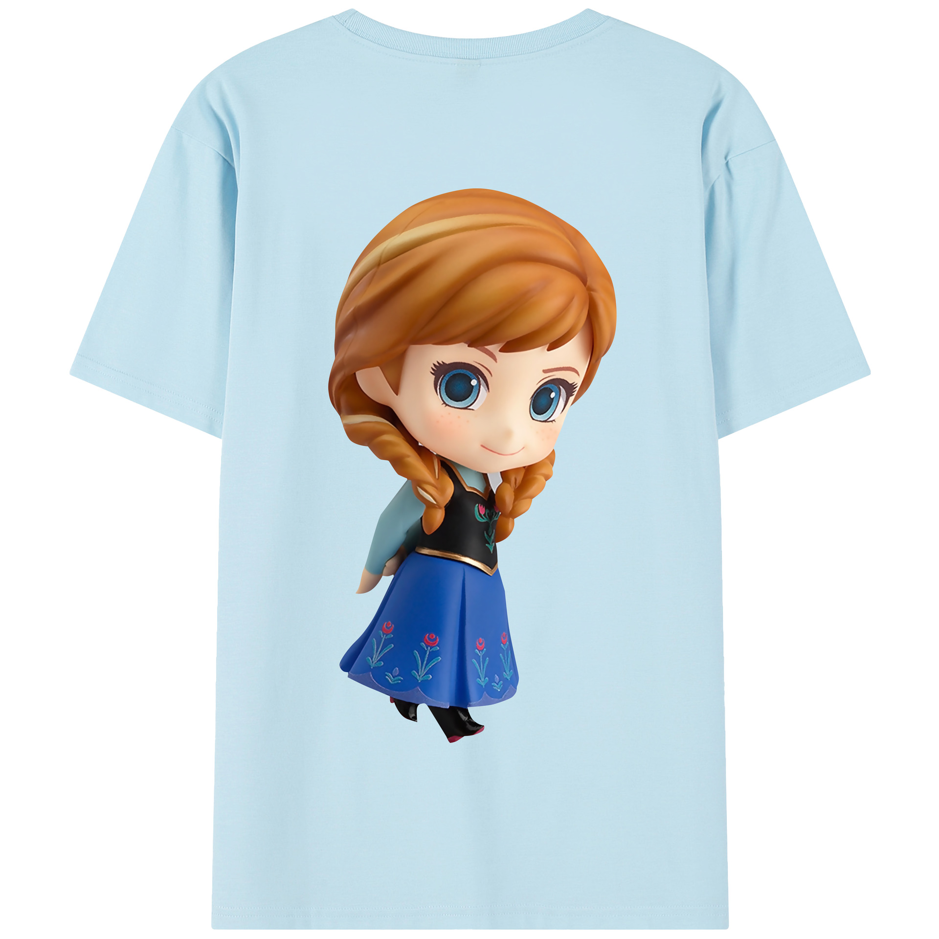（画像用） アナと雪の女王 アンナ エルサ Frozen Anna Elsa 綿100％半袖Tシャツ（背面プリント）